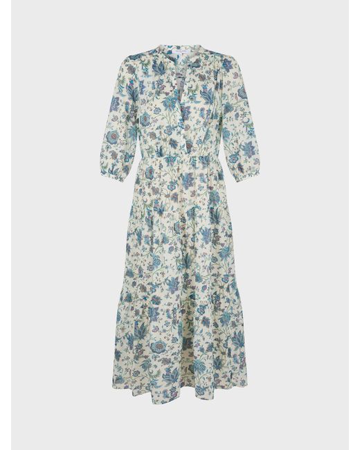 Gerard Darel Blue Elysee Floral Tiered Dress