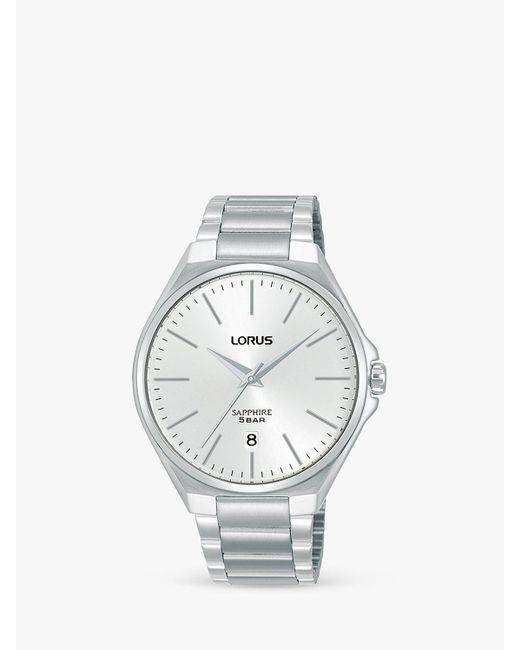 Lorus White Sapphire Date Bracelet Strap Watch for men