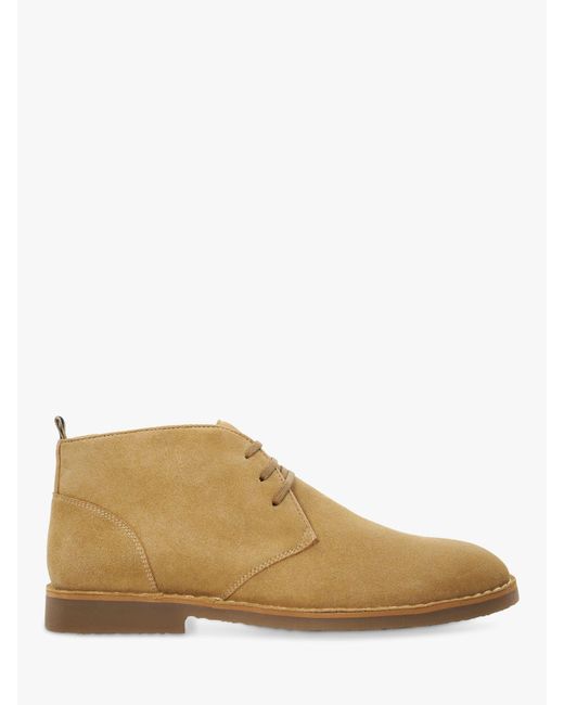 Dune Natural Cashed Suede Lace Up Chukka Boots for men