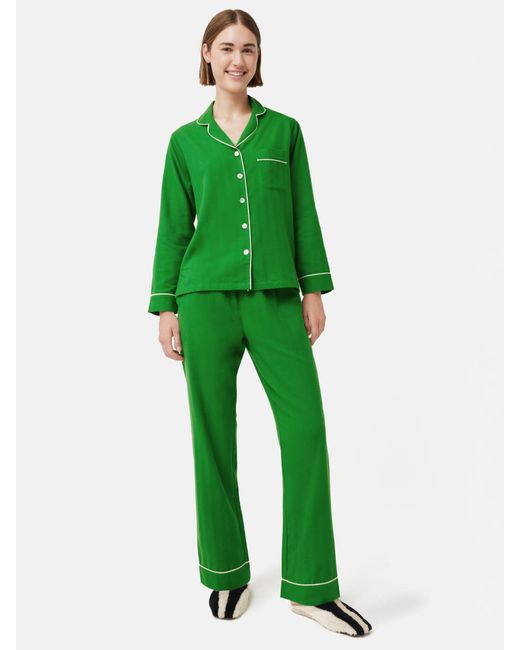 Jigsaw Green Lightweight Herringbone Pyjama Set