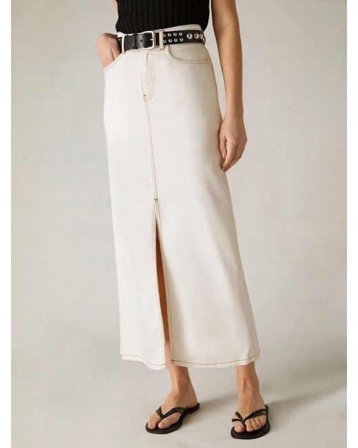 Ro&zo Natural Petite Denim Midi Skirt