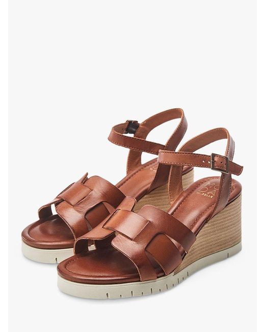 Moda In Pelle Brown Pedie Platform Leather Sandals