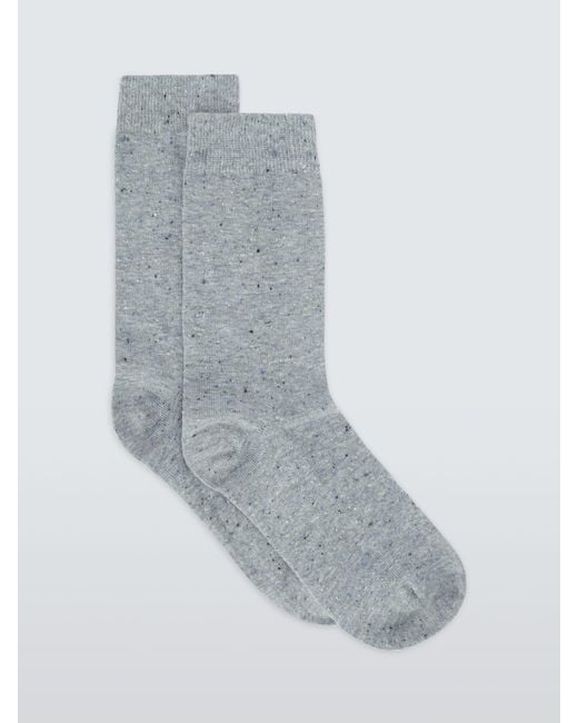 John Lewis Gray Cotton Silk Blend Ankle Socks