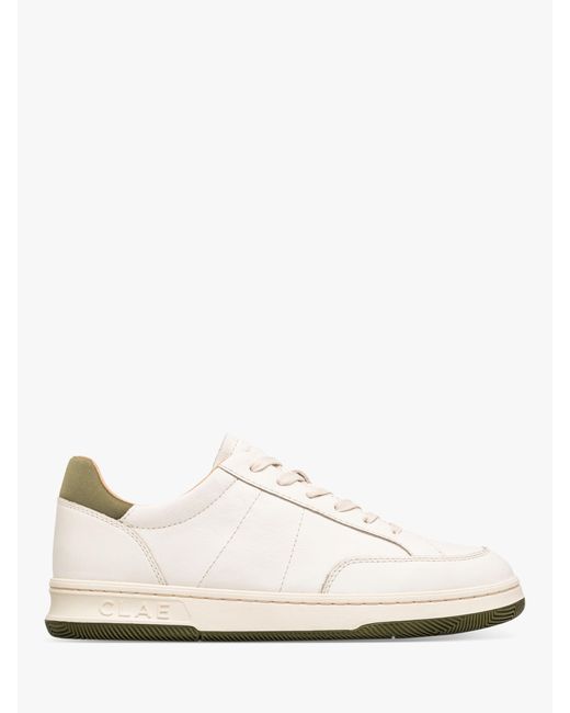 CLAE White Monroe Leather Lace Up Trainers for men