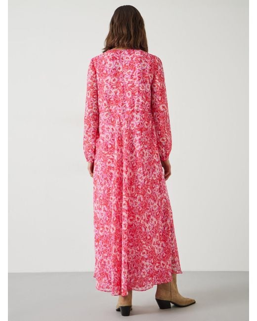 Hush Pink Wray Painted Floral Print Maxi Dress