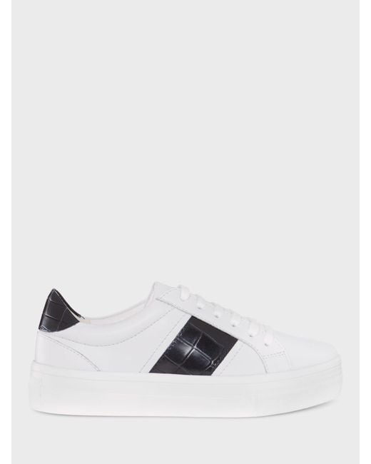 Hobbs White Victoria Low Top Leather Trainers