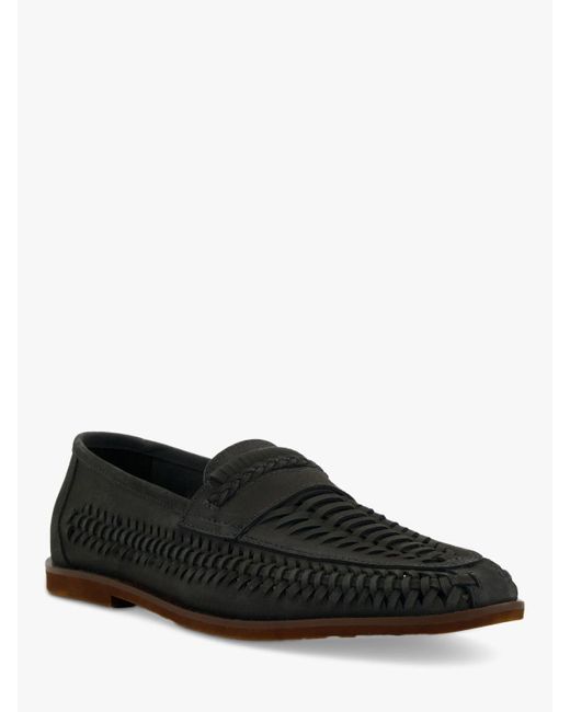 Dune Black Brickles Casual Woven Loafers for men