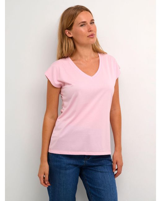 Kaffe Pink Lise V-neck T-shirt