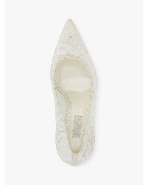 Dune White Bridal Collection Adoring Lace Stiletto Court Shoes