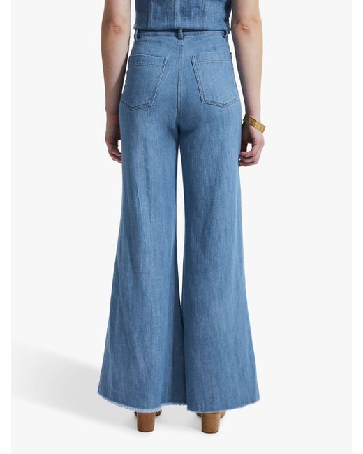 James Lakeland Blue Cotton Flared Jeans