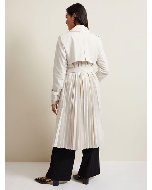 Phase Eight Natural Eleanor Pleated Back Trench Coat