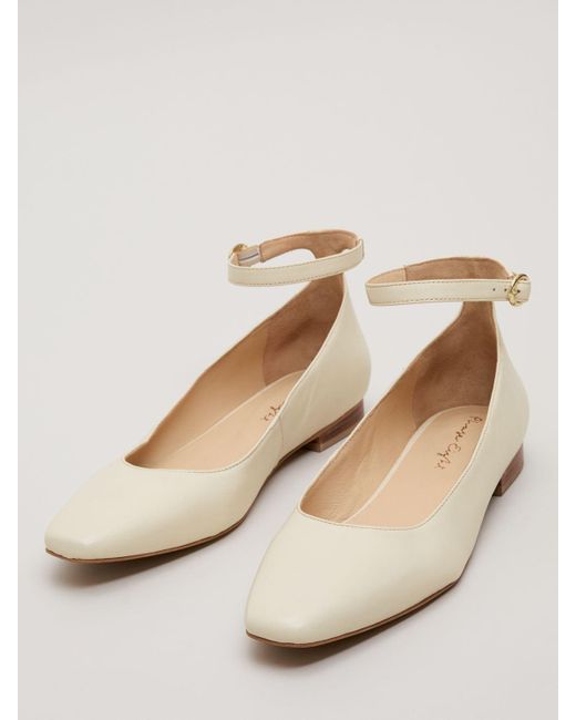 Phase Eight Natural Leather Almond Toe Ballerina Pumps