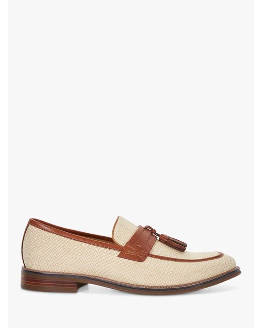 Dune Natural Sought Leather Loafers for men