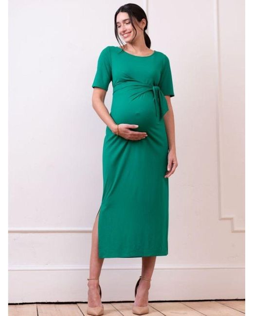 Seraphine Green Lia Midi Maternity Dress