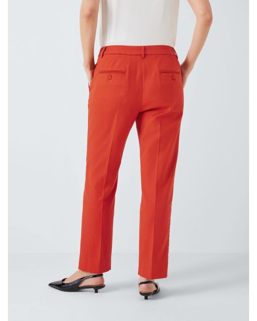Weekend by Maxmara Red Vite Stretch Cotton Cigarette Trousers