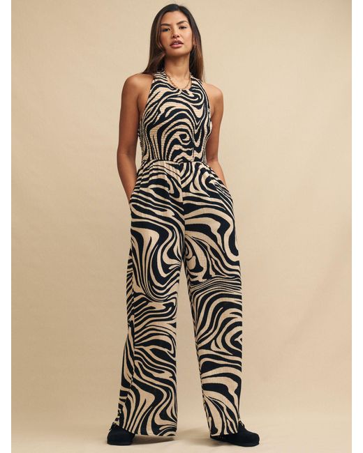 Nobody's Child Natural Nicoi Lima Abstract Print Jumpsuit