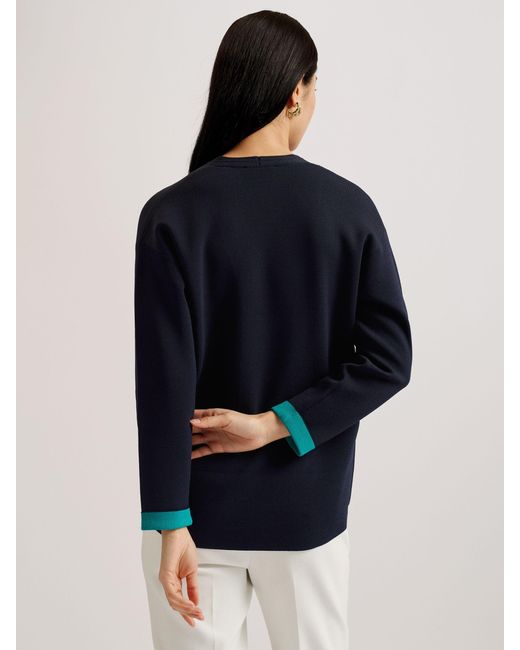 Ted Baker Blue Mikelaa Twisted Neck Jumper