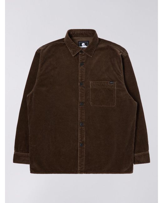 Edwin Brown Ander Long Sleeve Cotton Corduroy Shirt for men