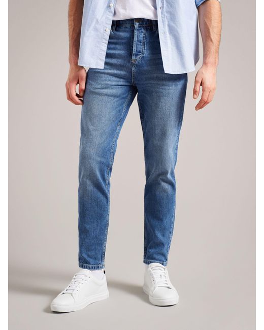 Ted Baker Blue Dyllon Tapered Fit Stretch Jeans for men