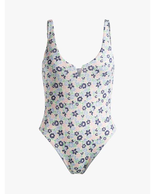 Roxy White Bel Air Floral Print Swimsuit