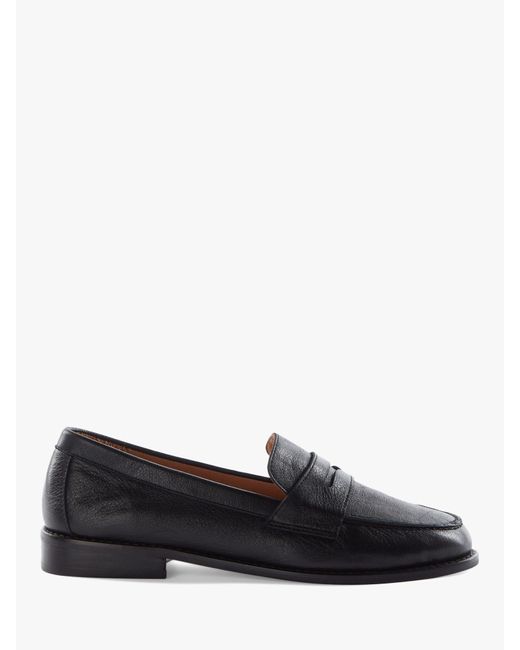 Dune Black Ginelli Leather Penny Loafers