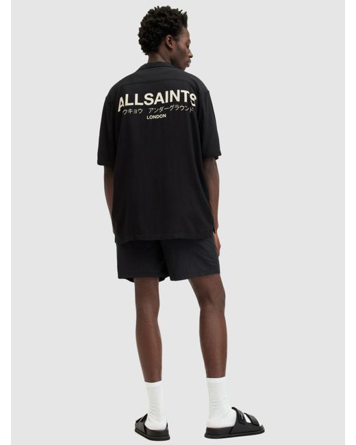 AllSaints Black Warden Swim Shorts for men