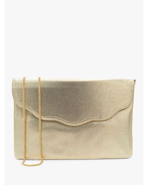 Paradox London Natural Doris Shimmer Envelope Clutch Bag