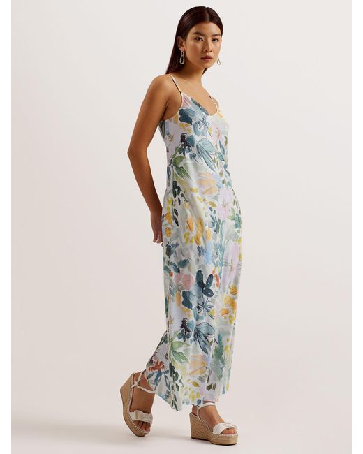 Ted Baker Multicolor Adamela Abstract Print Sleeveless Maxi Dress