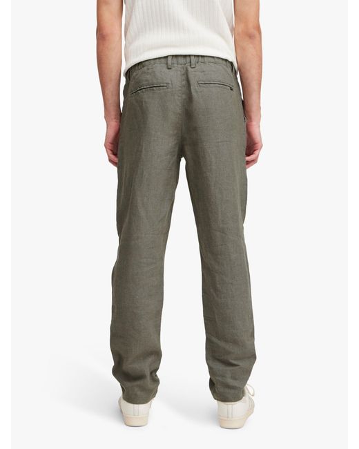 Casual Friday Gray Pandrup Regular Fit Linen Trousers for men