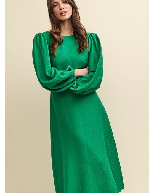 Nobody's Child Green Zora Long Sleeve Midi Dress