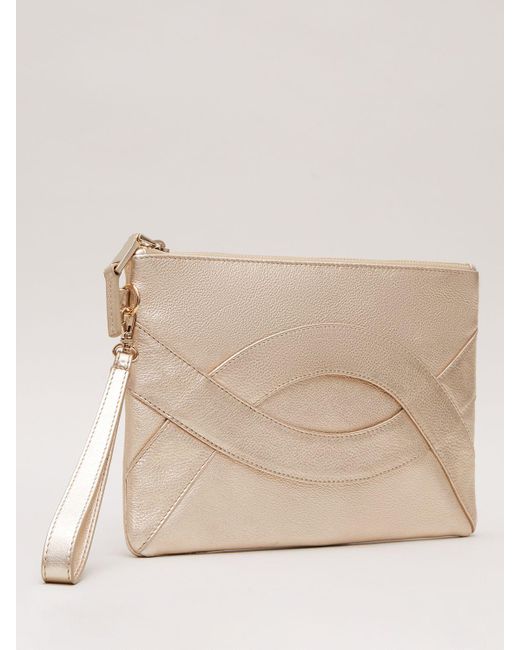 Phase Eight Natural Leather Crossover Clutch Bag