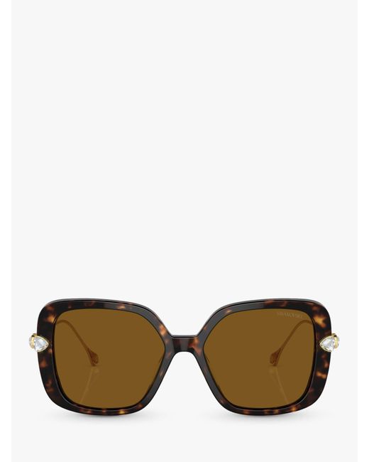 Swarovski Metallic Sk6011 Polarised Pillow Sunglasses