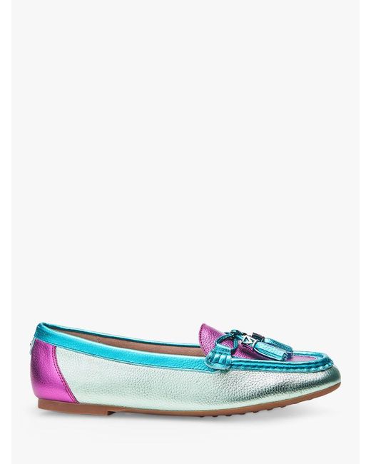 Moda In Pelle Blue Famina Leather Loafers