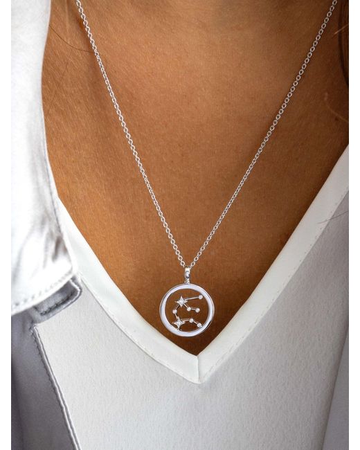 Kit Heath White Aquarius Constellation Pendant Necklace