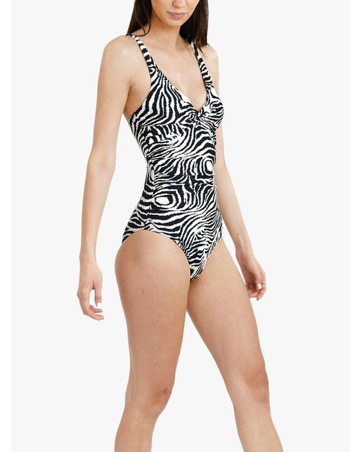 Panos Emporio Multicolor Simi Zebra Print Shaping Swimsuit