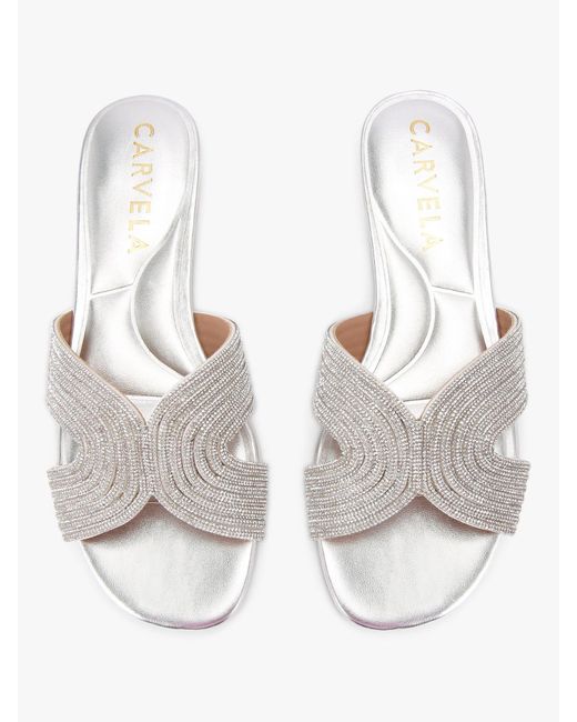 Carvela Kurt Geiger White Gala Mule Sandals