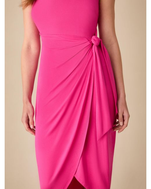 Ro&zo Pink Petite Jersey Tie Waist Midi Dress