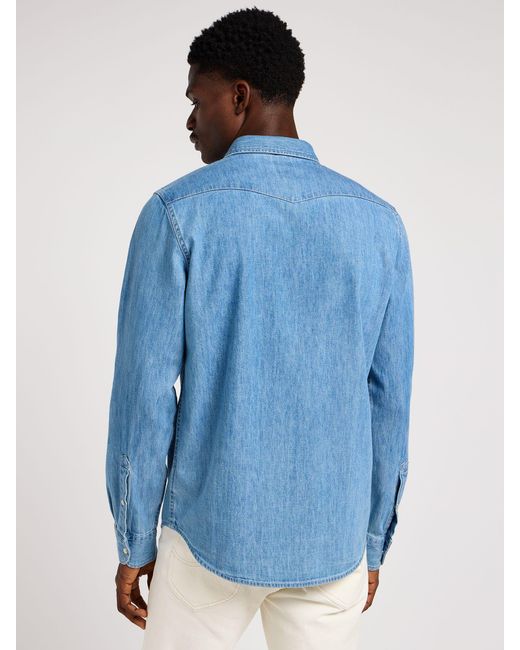 Lee Jeans Blue Regular Western Shirt for men