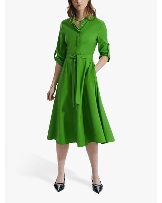 James Lakeland Green Roll Sleeve Midi Dress