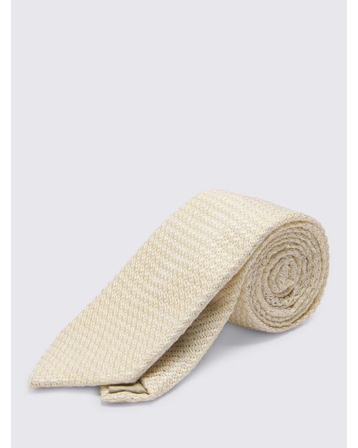 Moss Bros White Champagne Textured Tie for men