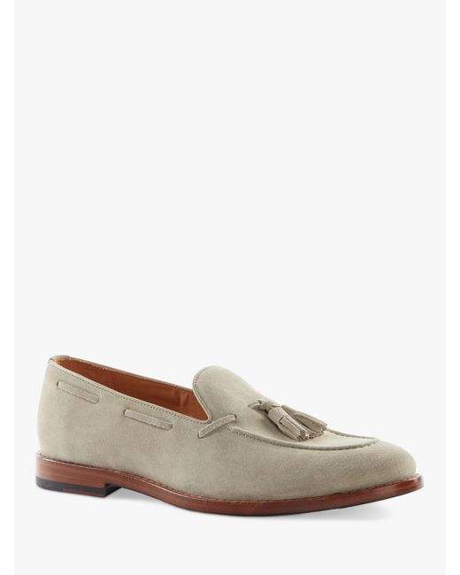 Dune Gray Sandders Leather Tassel Loafers for men