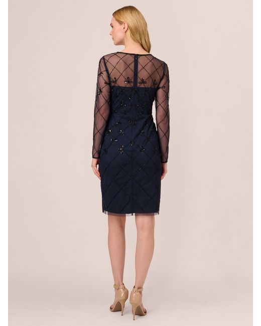 Adrianna Papell Blue Papell Studio Embellished Cocktail Dress