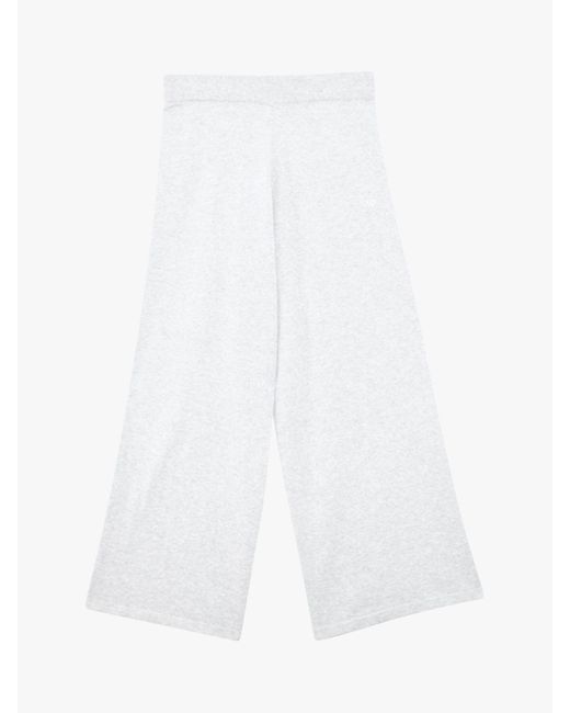 Chinti & Parker White Cotton Cropped Wide Leg Track Trousers