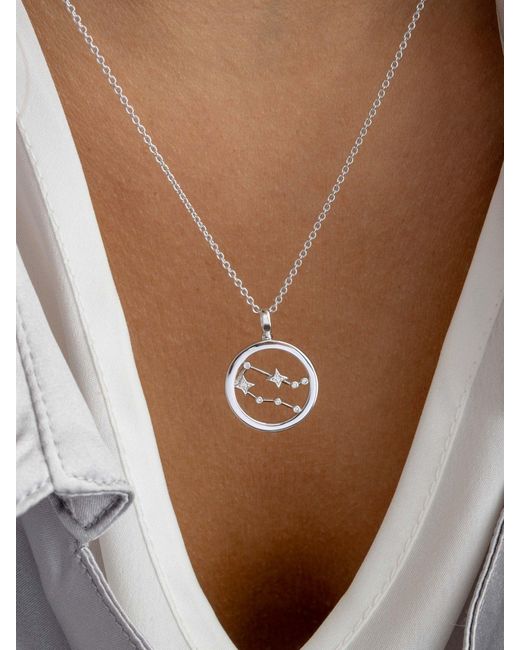 Kit Heath White Gemini Constellation Pendant Necklace