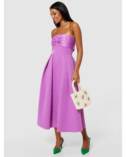 Closet Purple Strapless A-line Dress