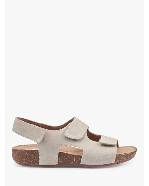 Hotter Gray Explore Extra Wide Fit Suede Sandals
