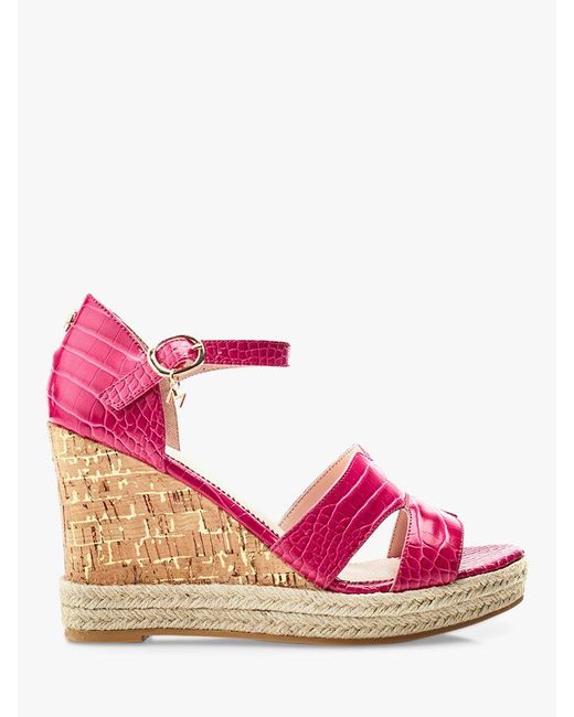 Moda In Pelle Pink Rikolia Wedge Heel Sandals
