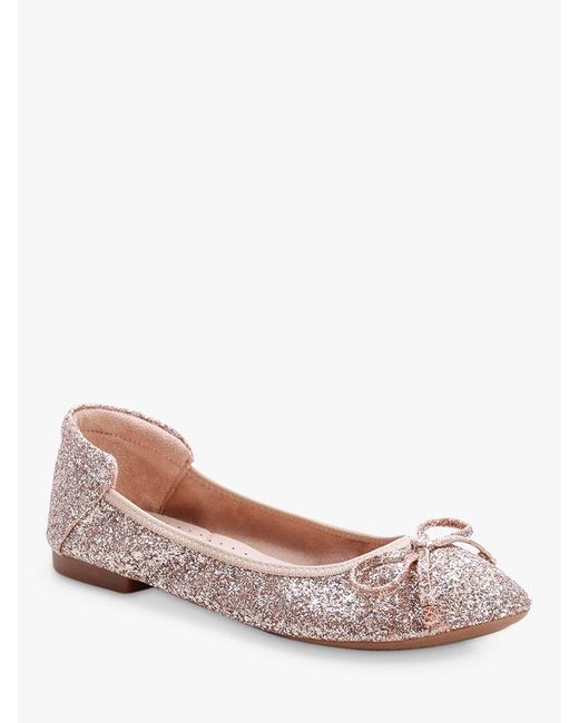 Paradox London Pink Xailya Glitter Ballet Pumps