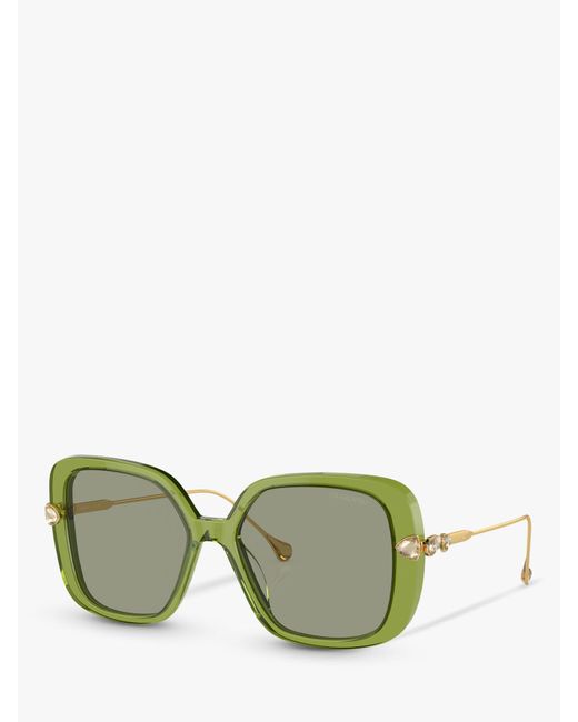 Swarovski Green Sk6011 Square Sunglasses
