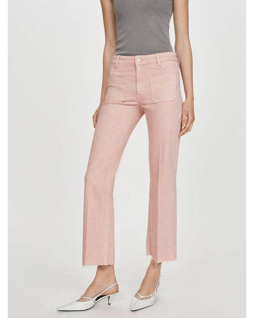 Mango Pink Alex Cropped Jeans